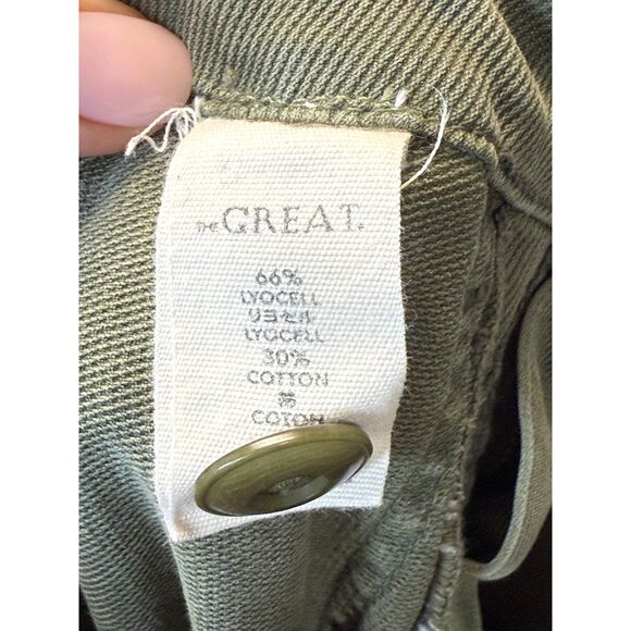 The Great Slouch Cropped Skinny Pants Women’s Size 24 Army Green Casual - Picture 4 of 6